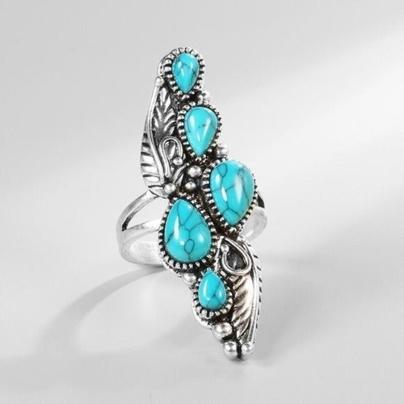 Free People Jewelry - Turquoise statement ring silver native